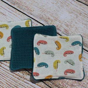 Lot lingettes lavables Caméléon